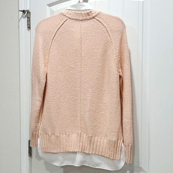 Lauren Ralph Lauren Pull Over Peach Cardigan, Faux Collar, Size Medium - Picture 7 of 9